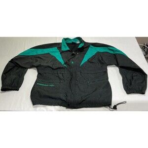 Umbro Windbreaker Jacket Mens Medium Black Green Soccer Activewear Vented